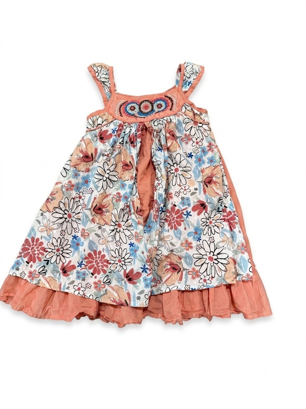 Cutey Couture Girls Floral Boho Ruffle Dress 5/6
